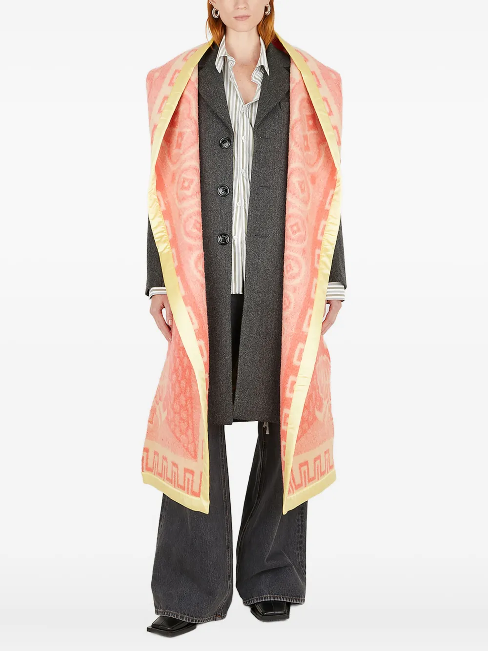 MERYLL ROGGE detachable-scarf wool coat Grijs