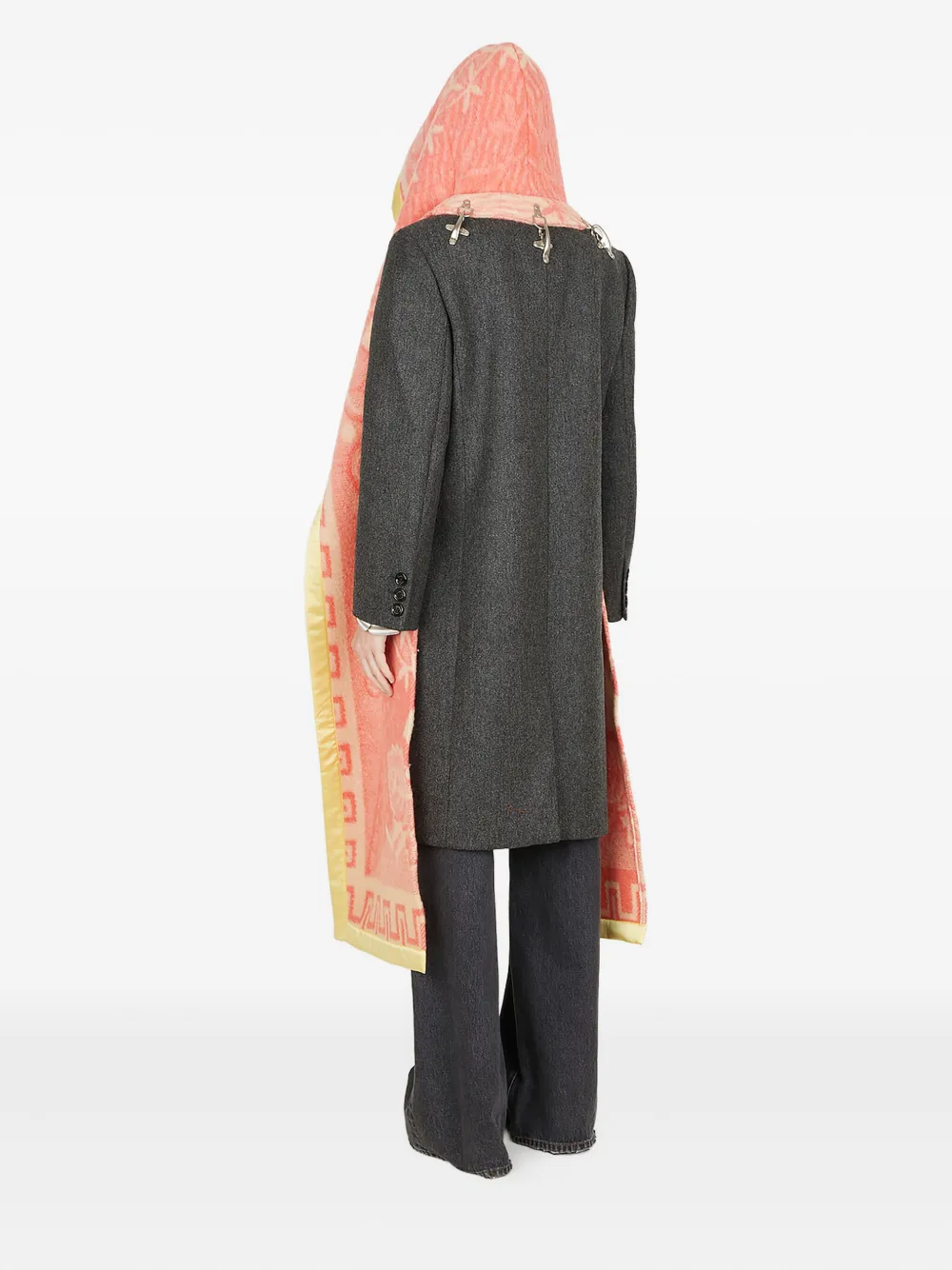 MERYLL ROGGE detachable-scarf wool coat Grijs