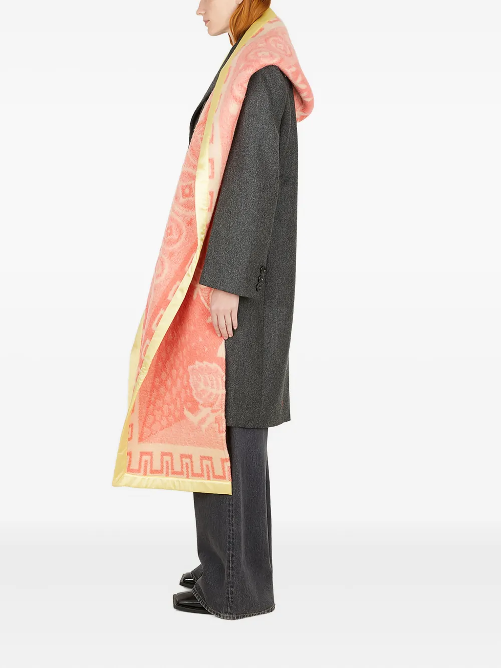 MERYLL ROGGE detachable-scarf wool coat Grijs