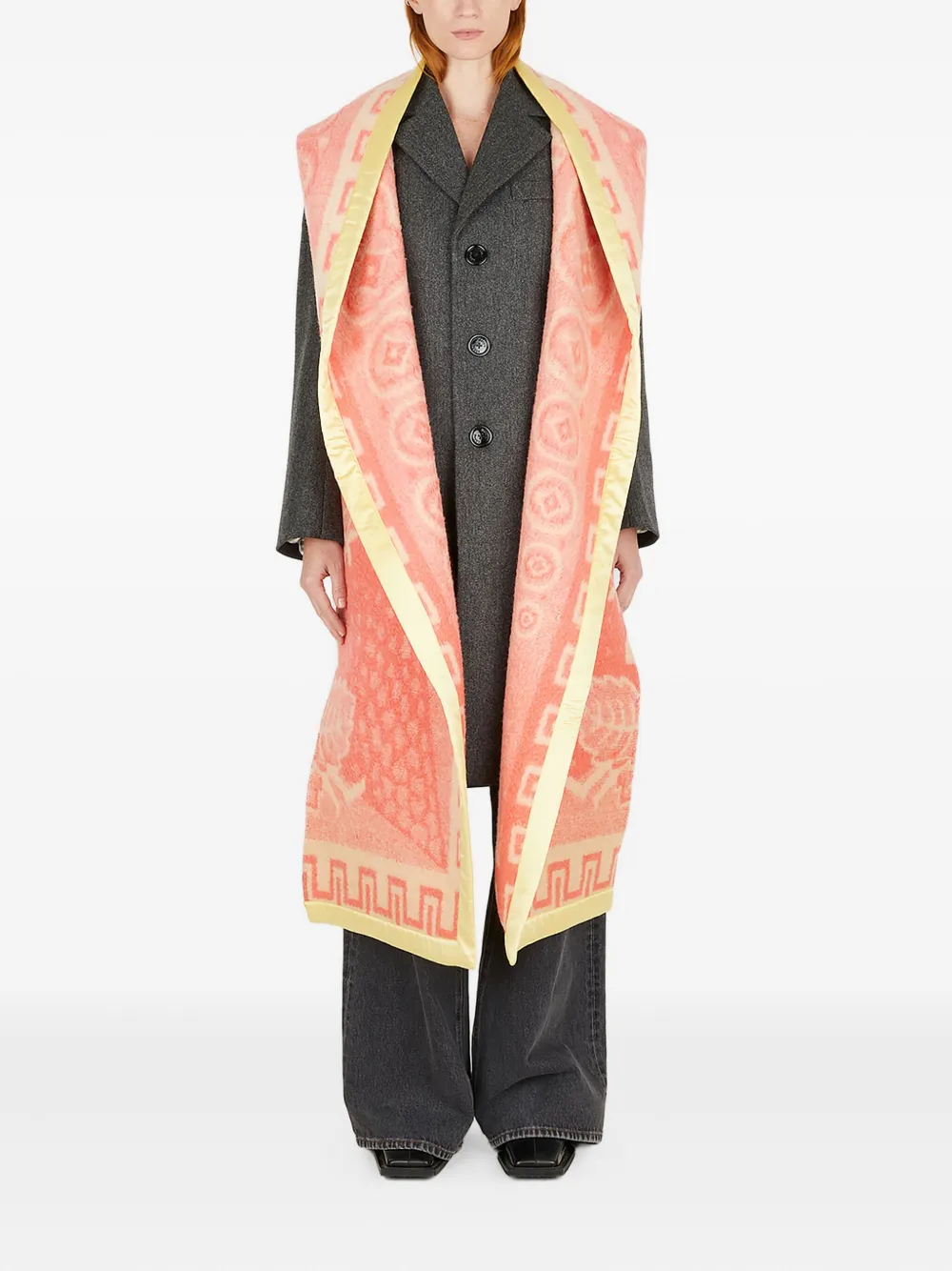 MERYLL ROGGE detachable-scarf wool coat Grijs