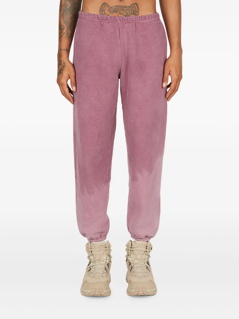 Notsonormal Faded Cotton Track Pants In Pink