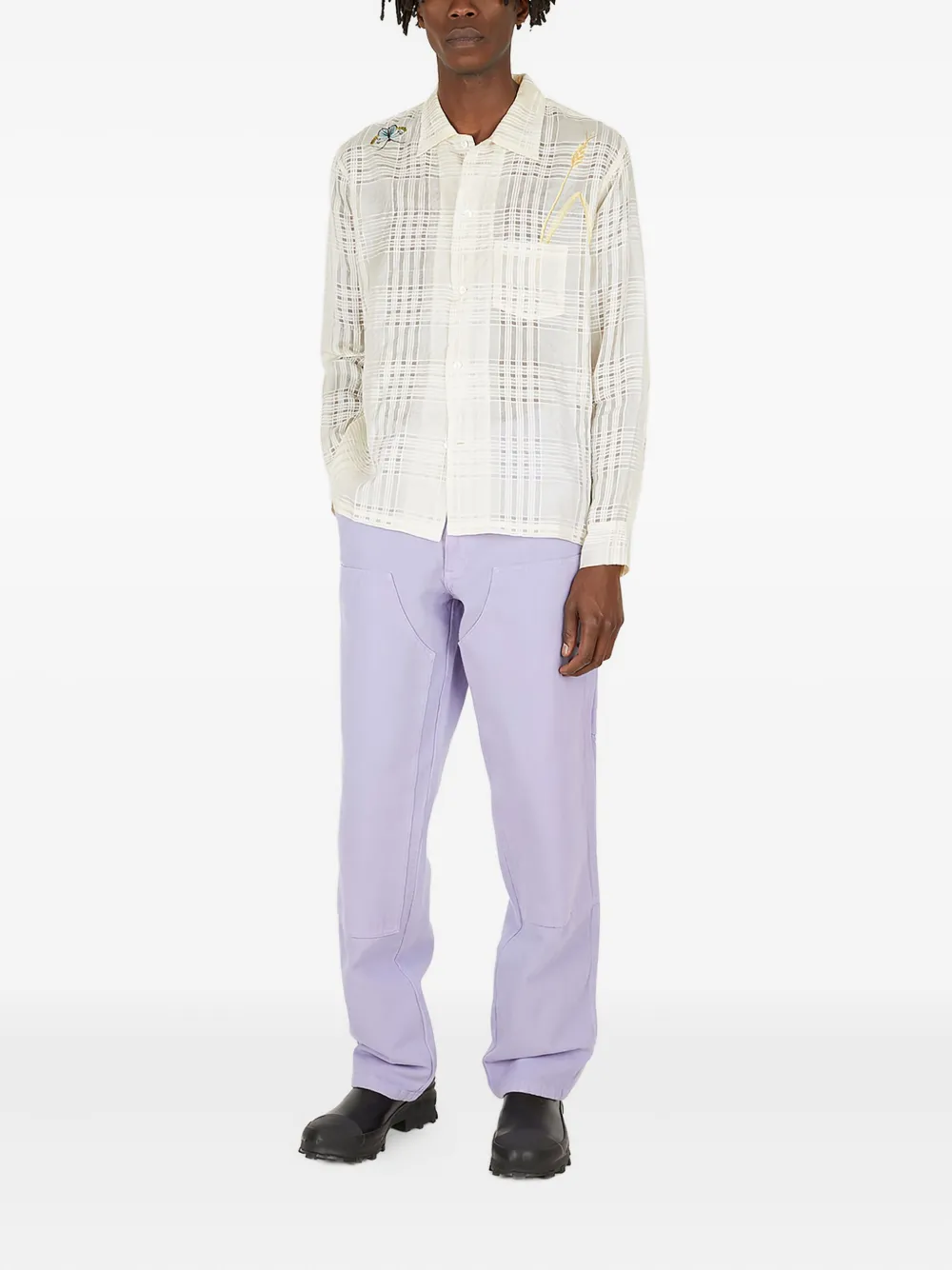 Sky High Farm embroidered-pocket trousers Paars