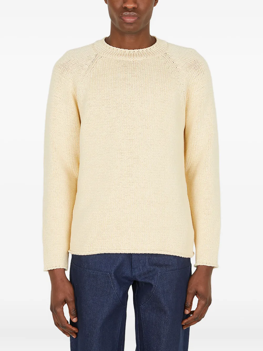 Sky High Farm crew-neck embroidered sweater Beige