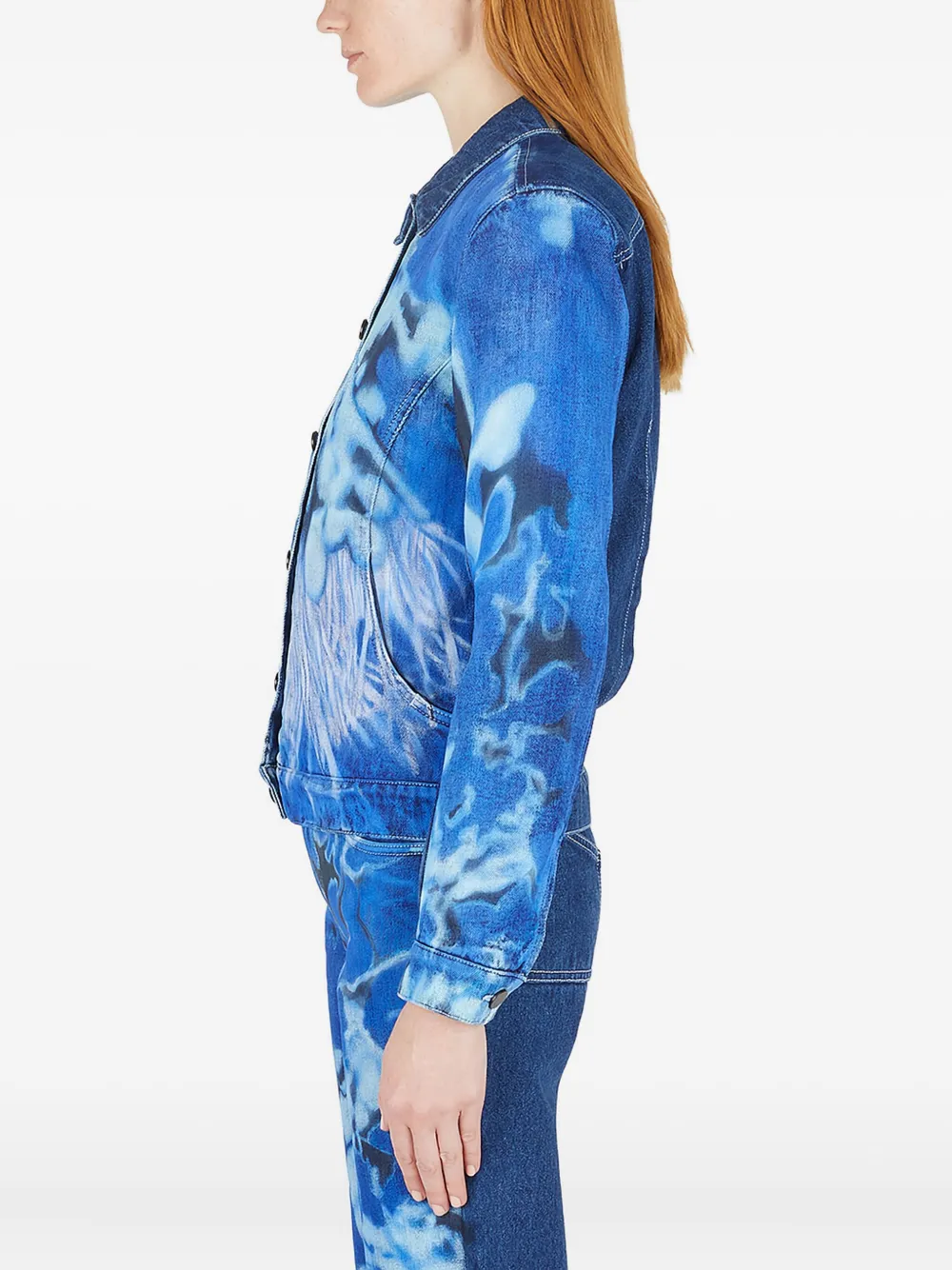 Paula Canovas Del Vas Graphic-motif Denim Jacket In Blue