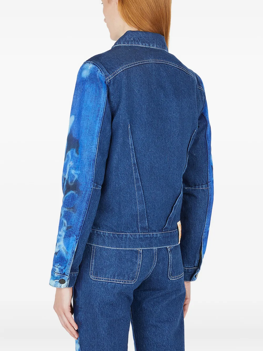Paula Canovas Del Vas Graphic-motif Denim Jacket In Blue