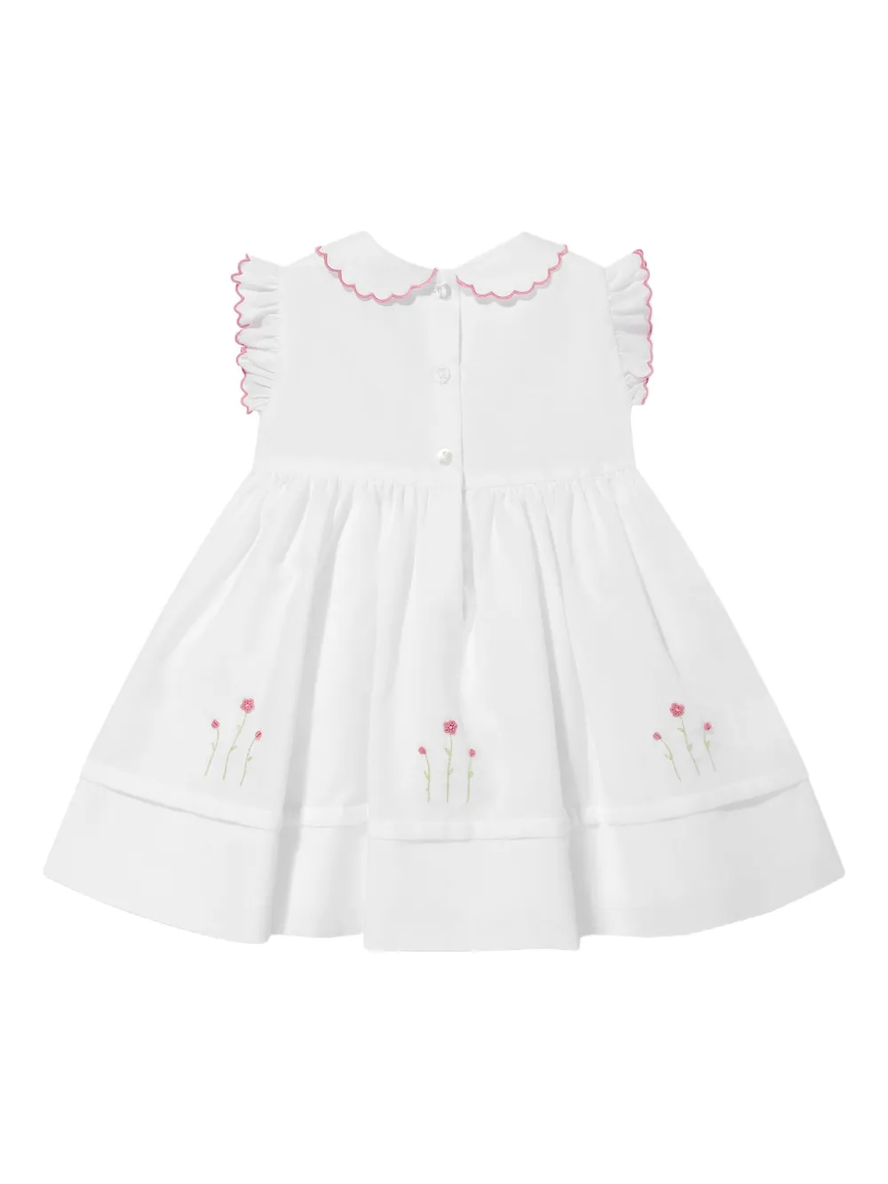 Sarah Louise floral-embroidered dress - Wit