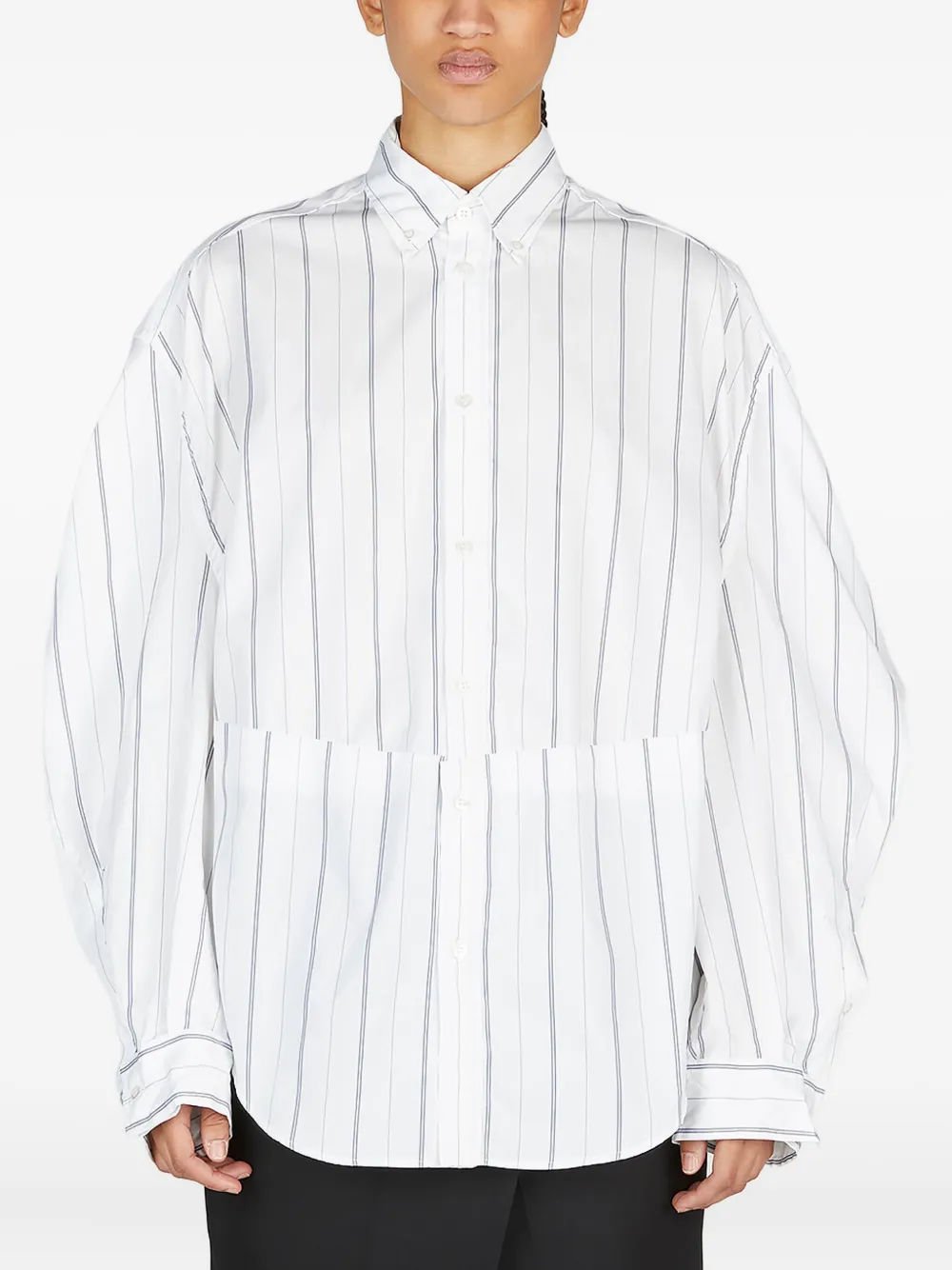 Balenciaga striped balloon-sleeve shirt Wit