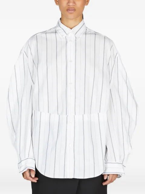 Balenciaga striped balloon-sleeve shirt