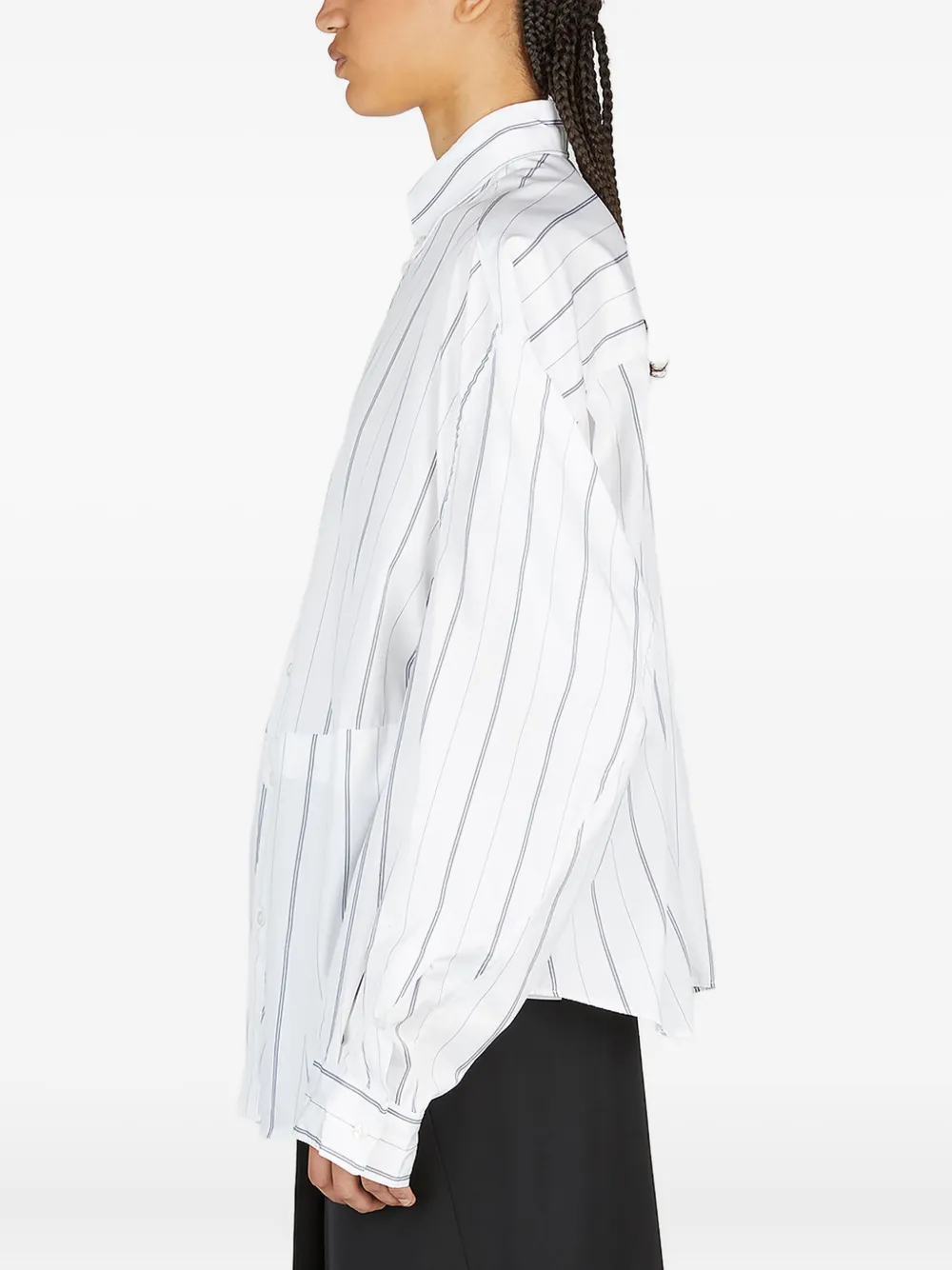 Balenciaga striped balloon-sleeve shirt Wit