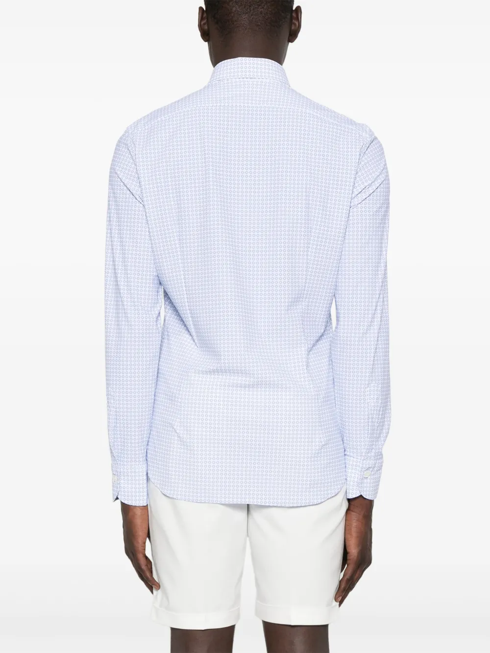 Mazzarelli Overhemd met geometrische print Wit