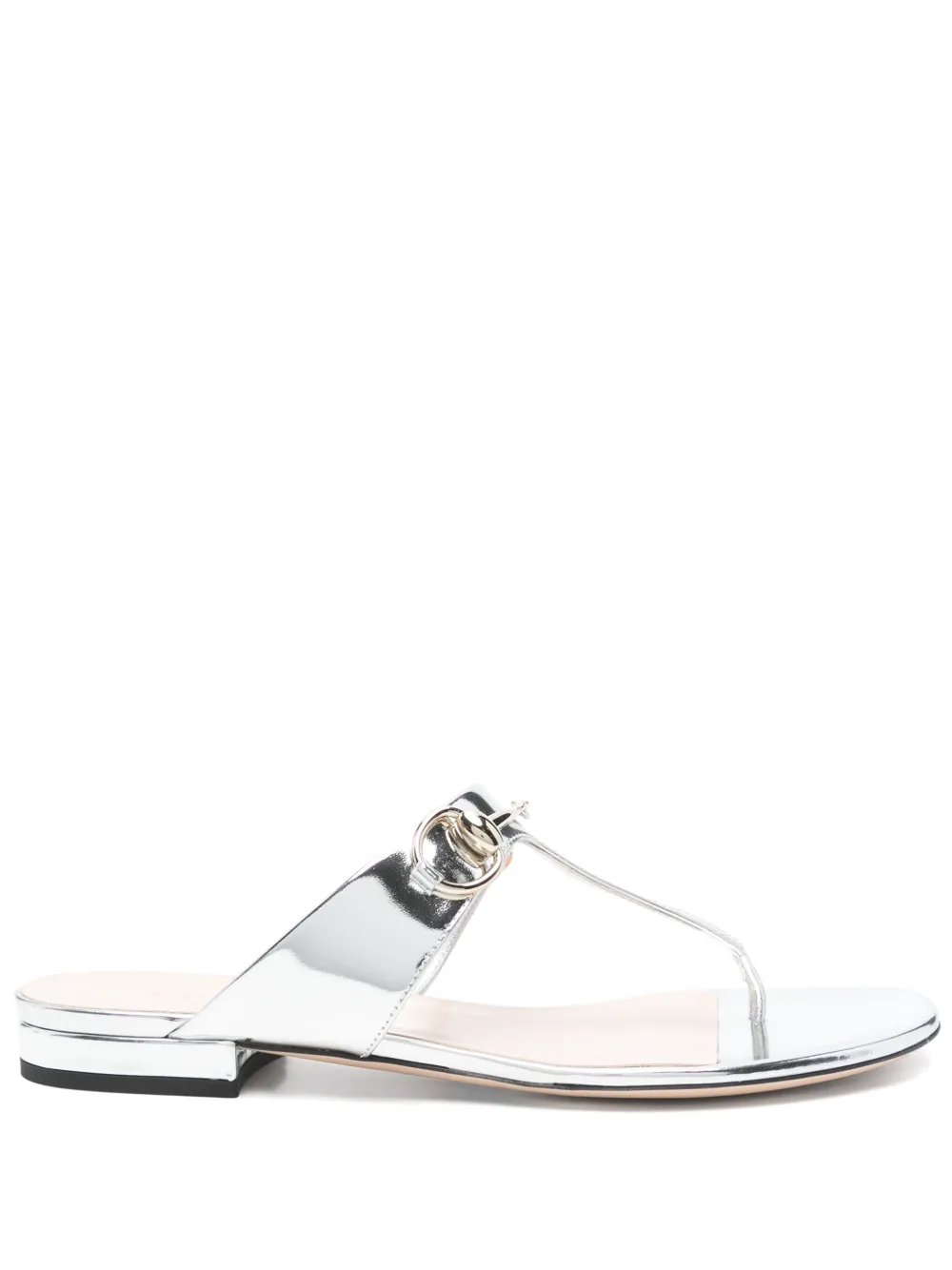 Gucci Horsebit flap sandals Silver