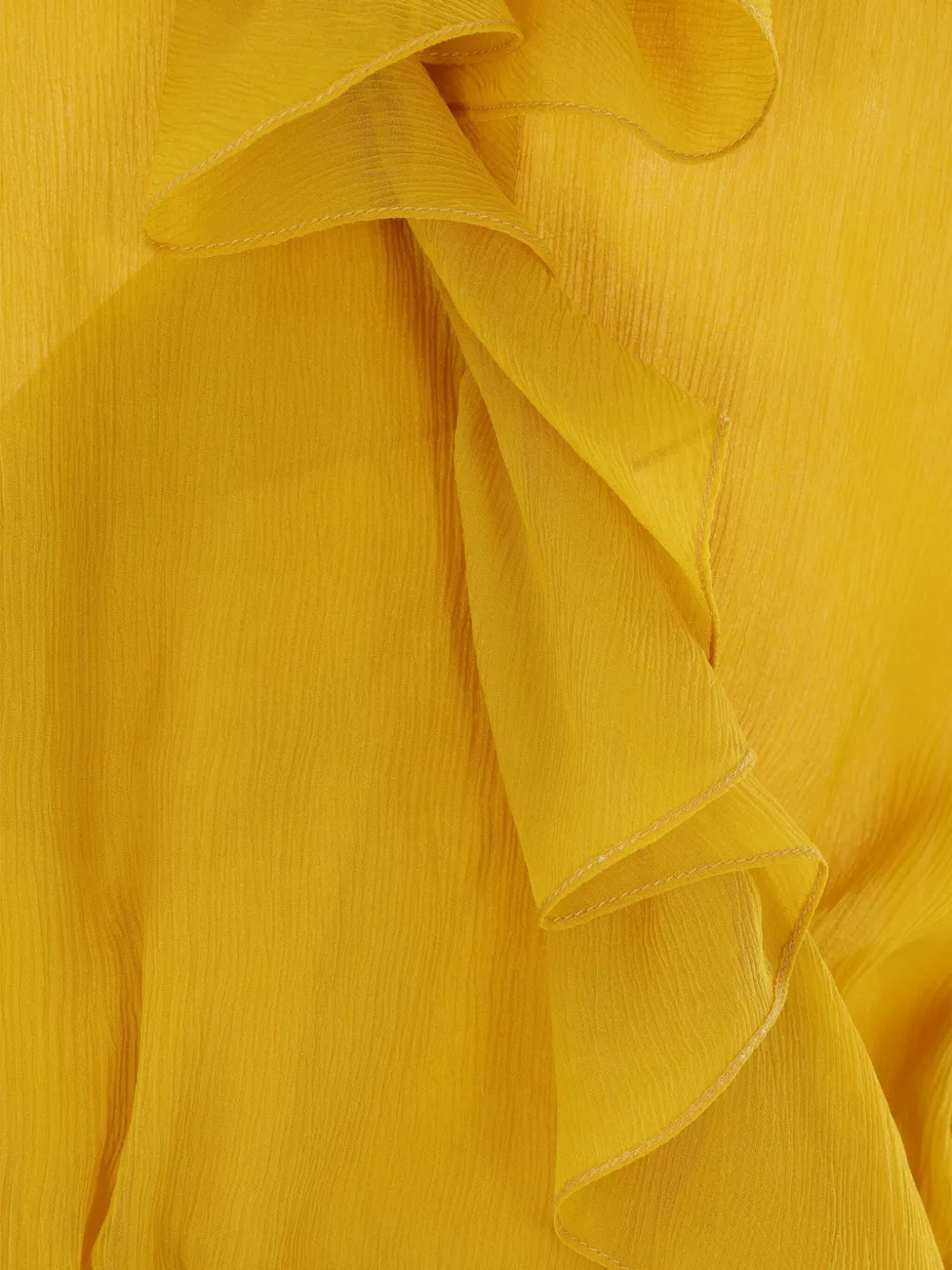 Saint Laurent Wikkeljurk met ruches Geel