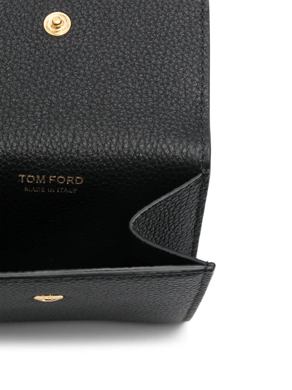 Tom Ford Black Grain Leather Tara Compact Wallet