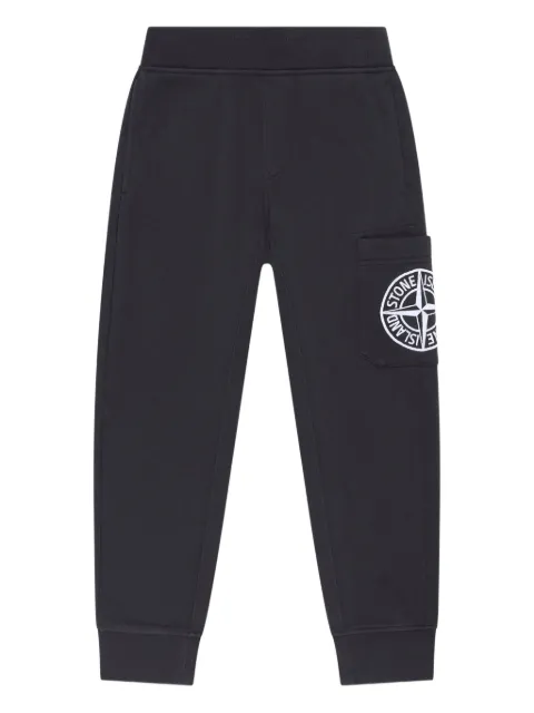 Stone Island Junior logo-embroidered cotton track pants 