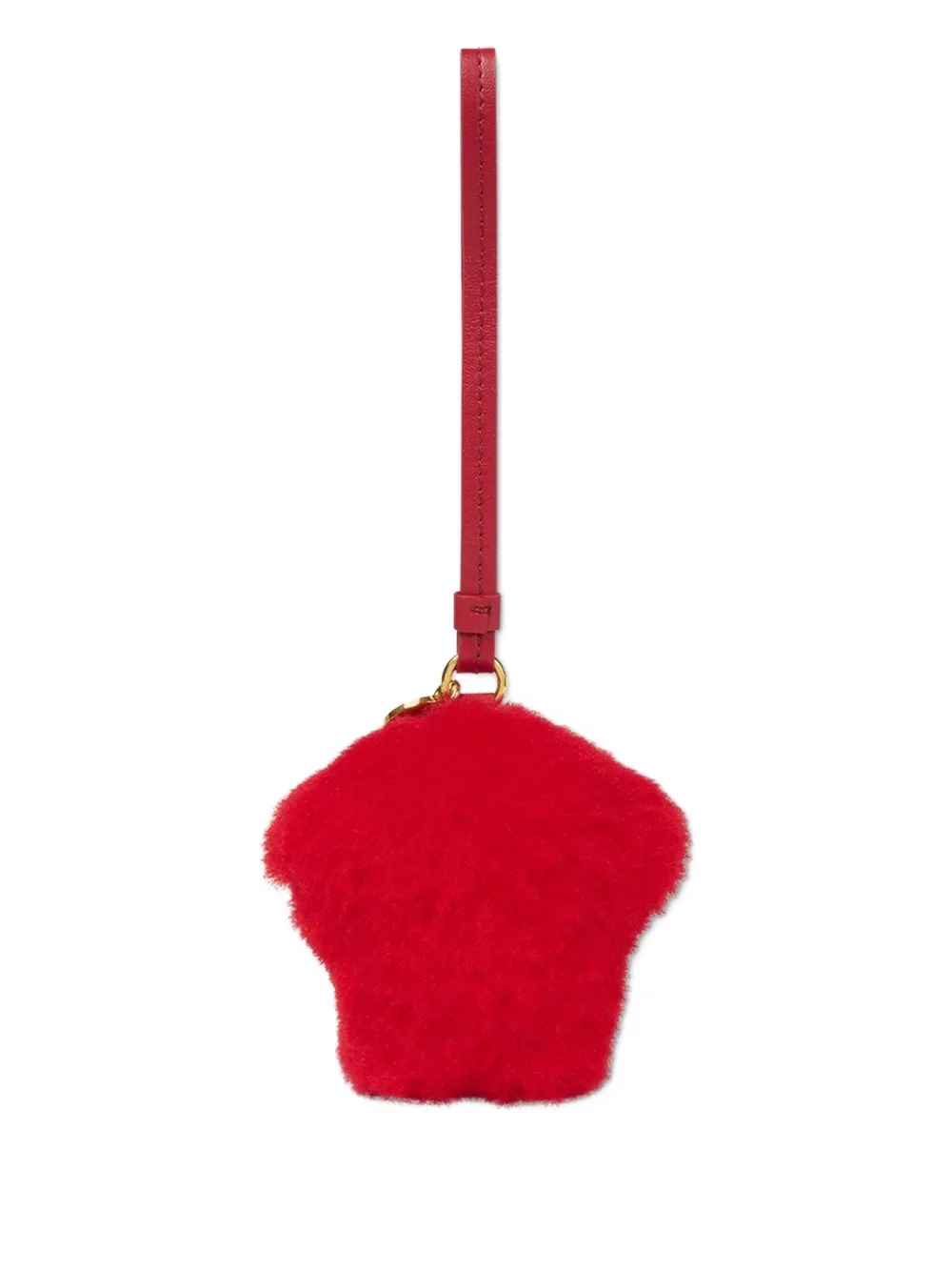 Versace Medusa sleutelhanger met bont Rood