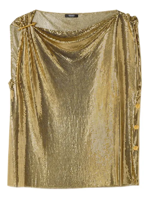 Versace top de malla con imperdible