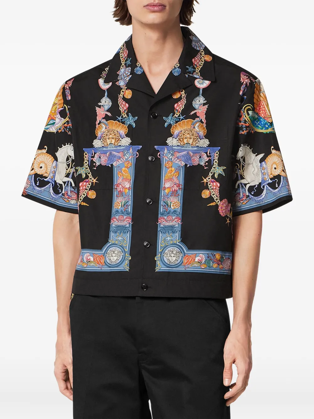 Versace Coral Theatre overhemd Zwart
