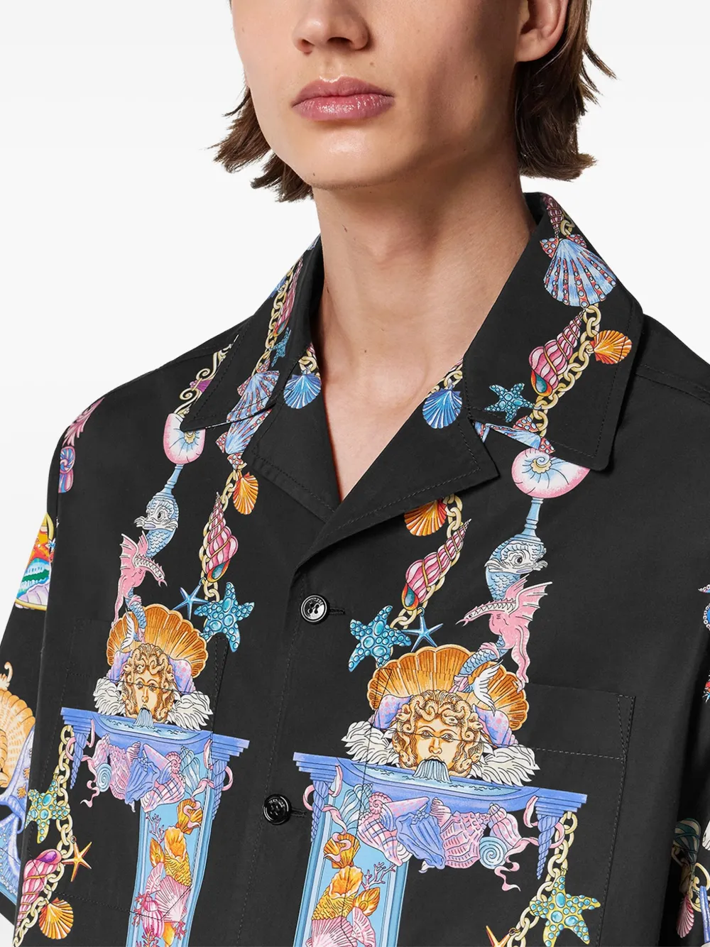 Versace Coral Theatre overhemd Zwart