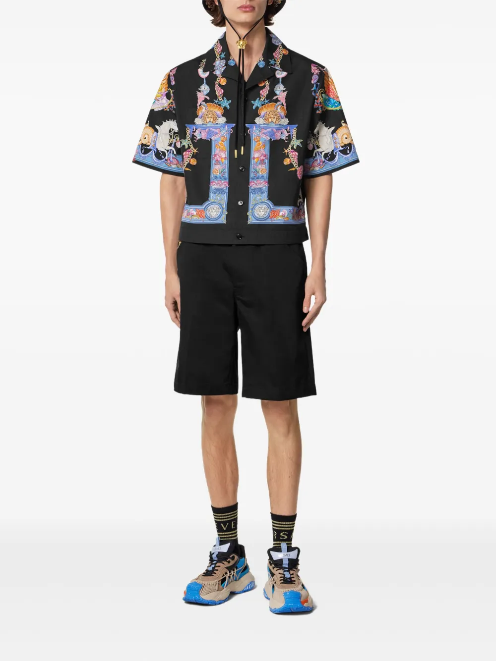 Versace Coral Theatre overhemd Zwart