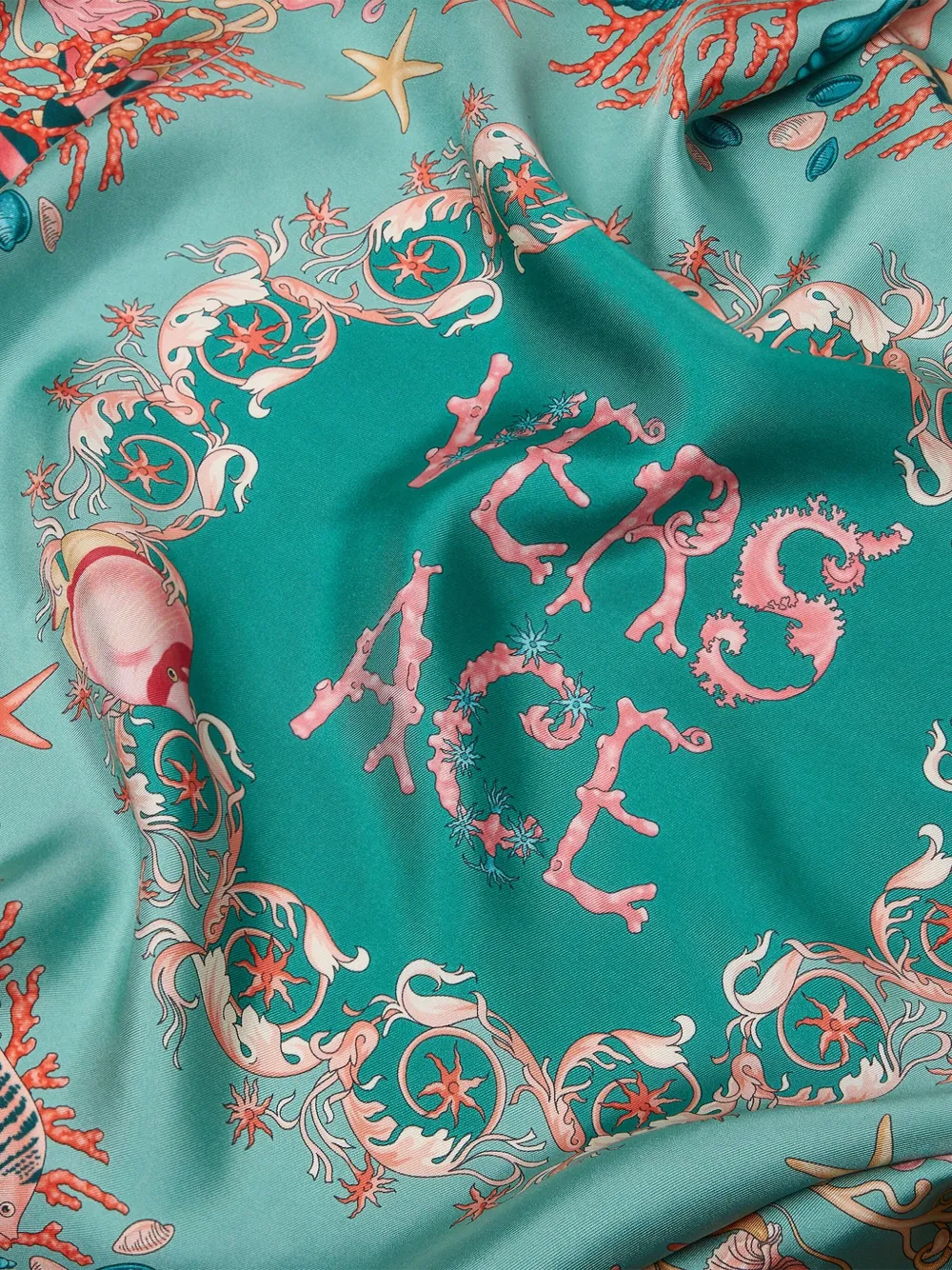 Versace Underwater Barocco silk scarf - Groen