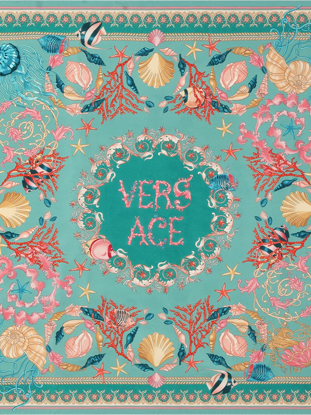 Versace Underwater Barocco silk scarf - グリーン Versace Underwater Barocco silk scarf - グリーン