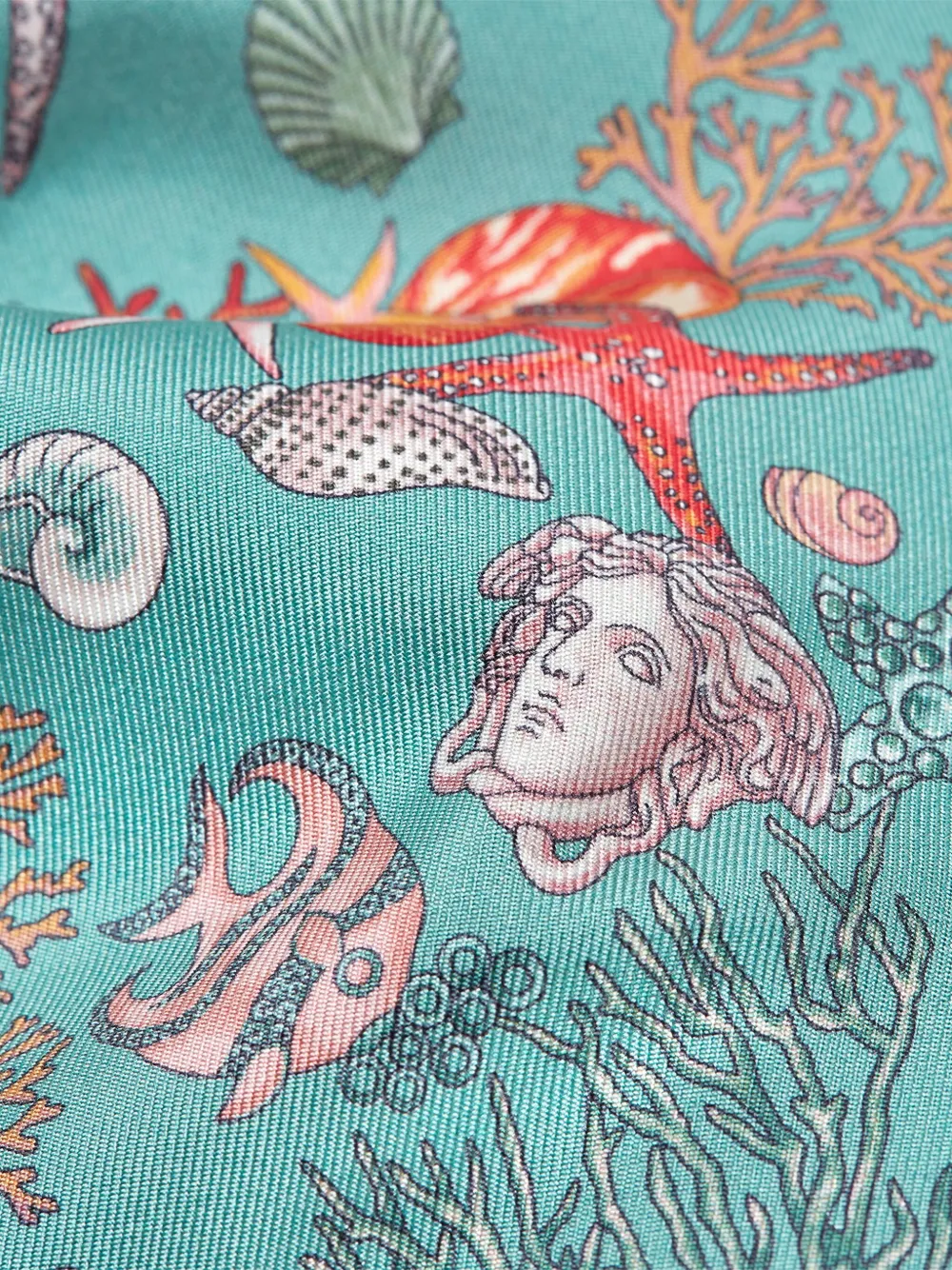 Versace Underwater Barocco zijden stropdas Blauw