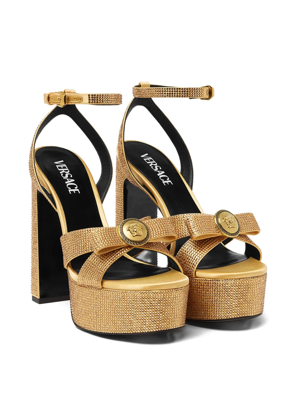 Versace 140mm crystal-embellished sandals Yellow