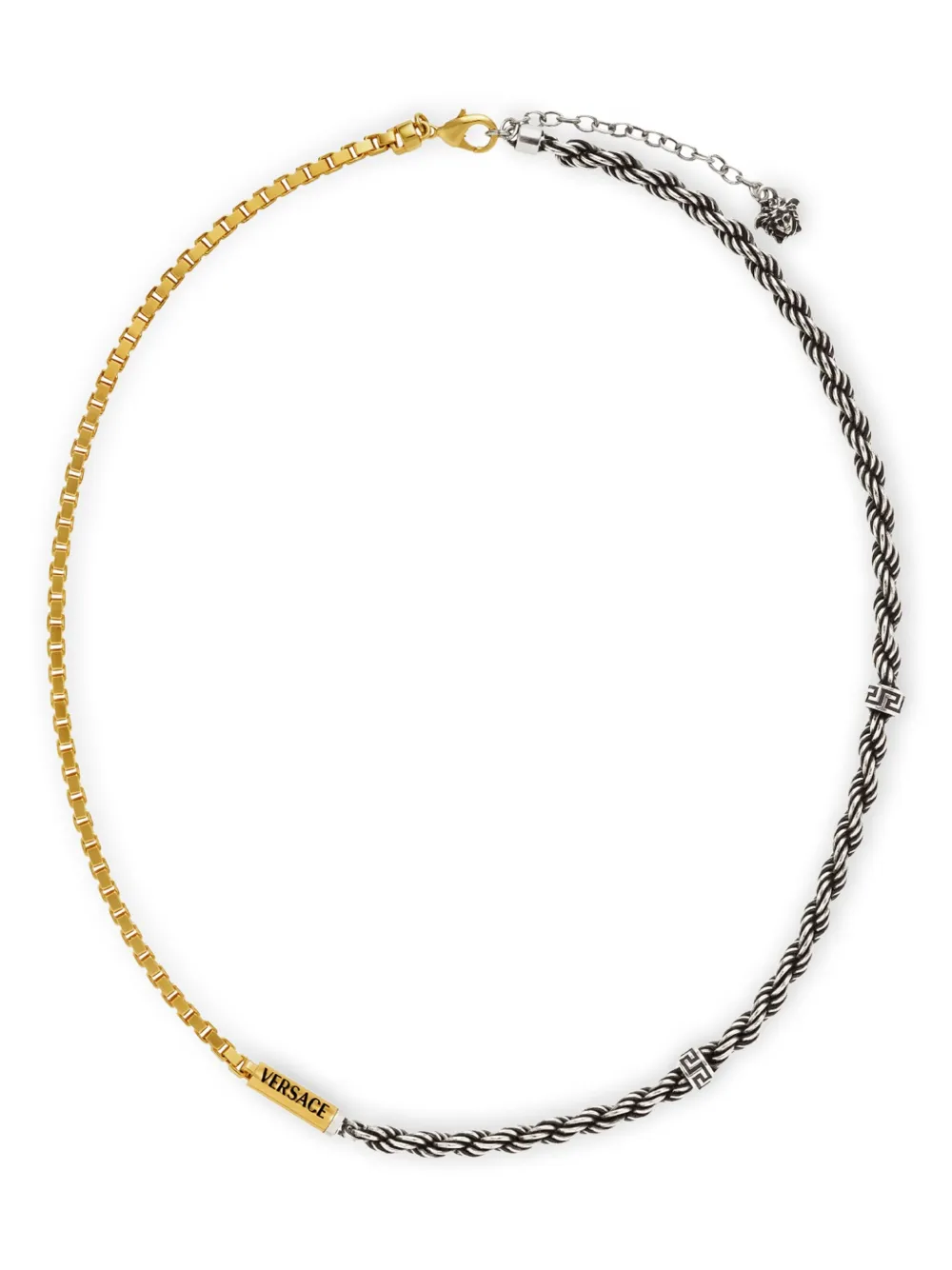Versace logo-engraved necklace | Silver | Image 1