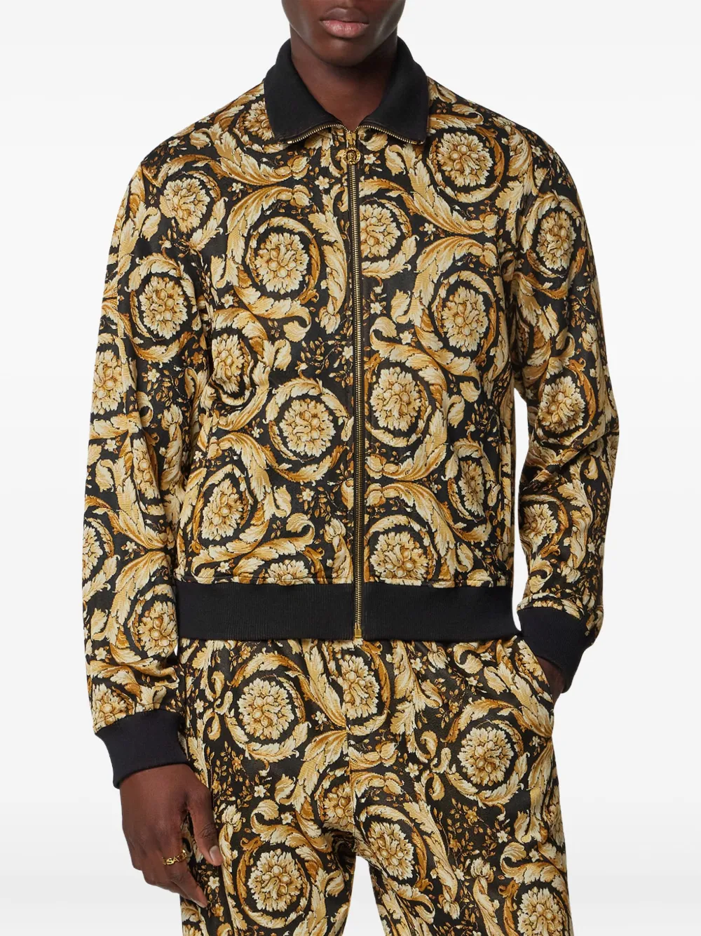 Versace Sweater met barok-jacquard Zwart