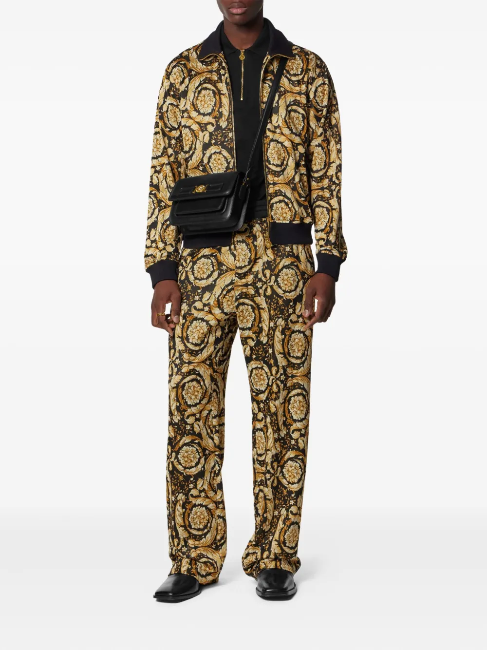 Versace Sweater met barok-jacquard Zwart