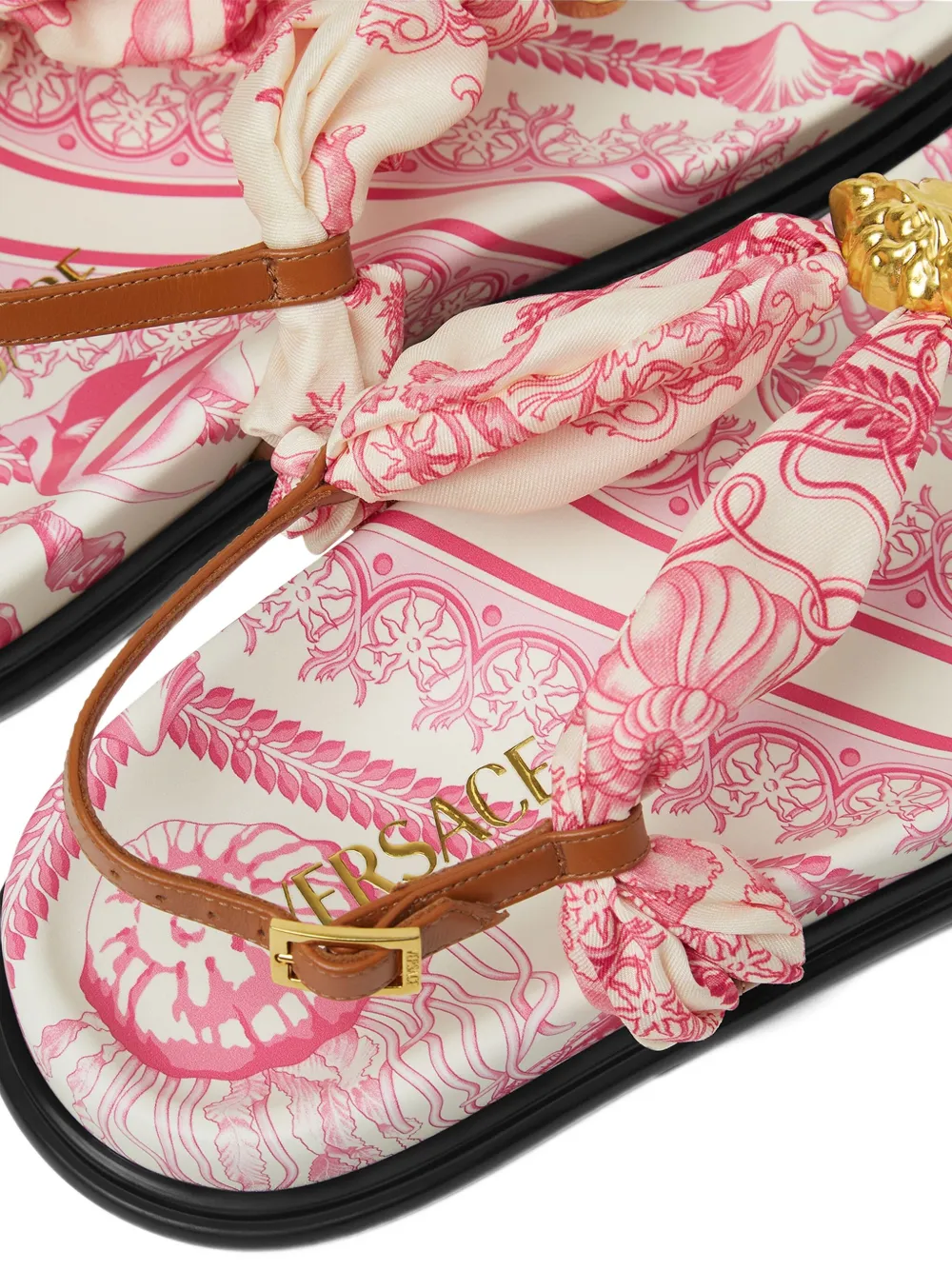 Versace Underwater Barocco La Medusa sandals Pink