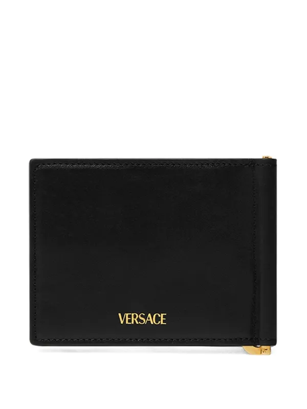 Versace Portafoglio In Pelle Con Placca Logo Nero FARFETCH IT
