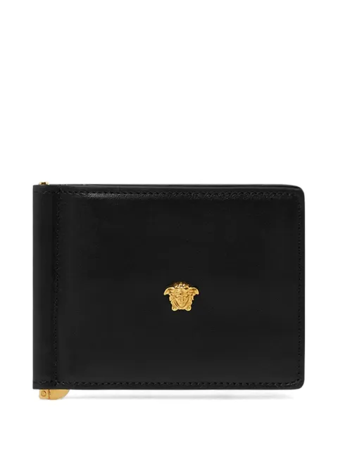 Versace portefeuille en cuir à plaque logo