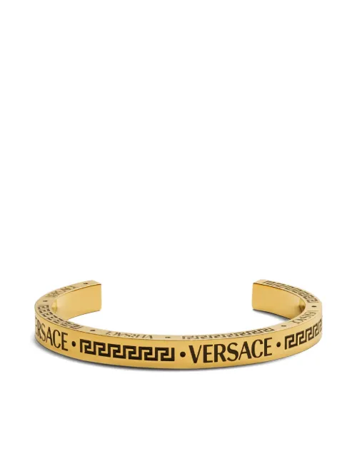 Bracelet torque à logo gravé - Versace - Modalova