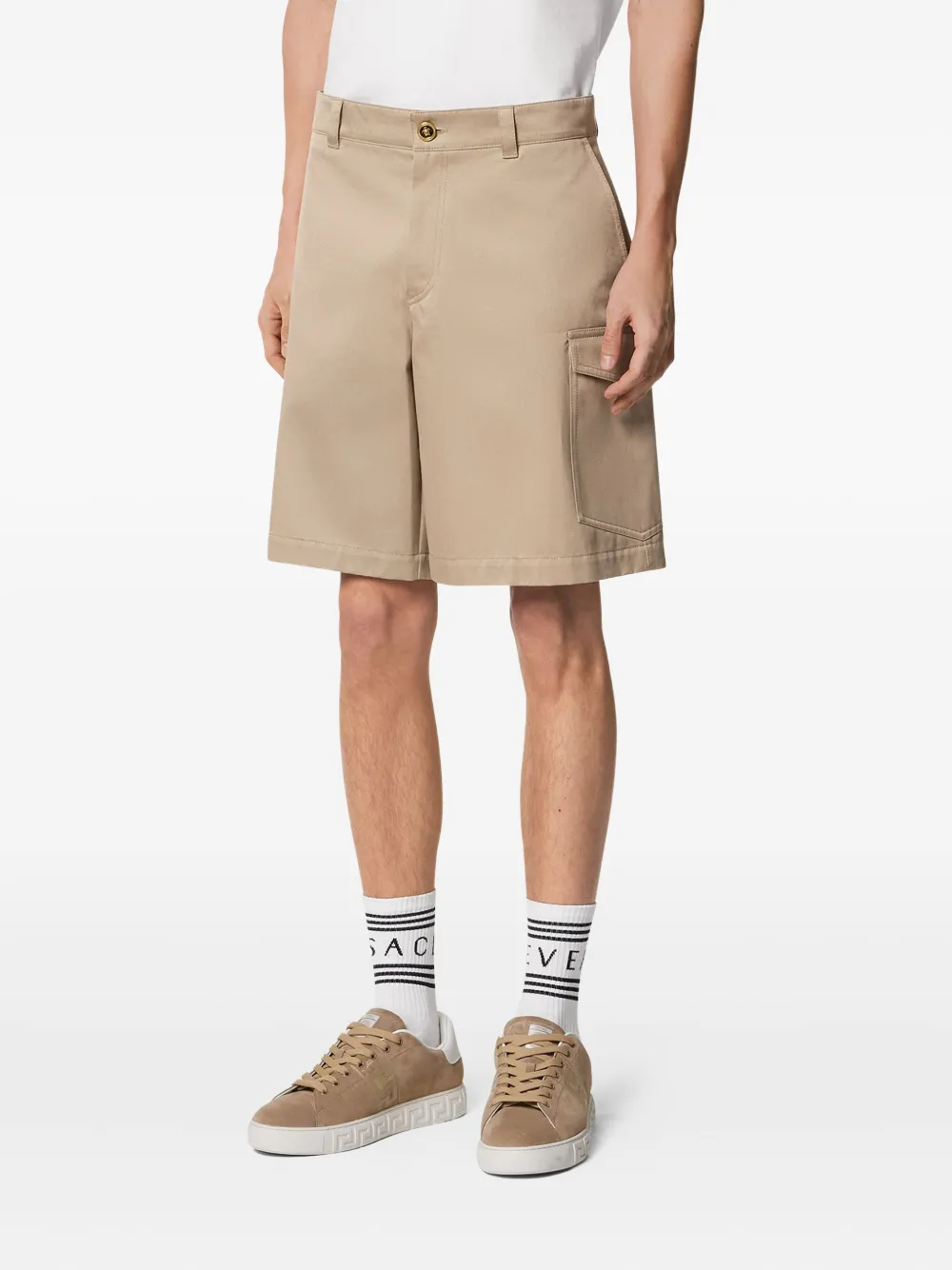 Versace Gabardine cargo shorts Beige