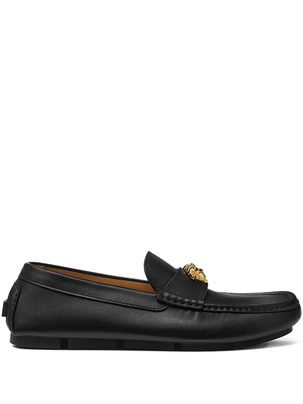 Versace Medusa-plaque leather loafers Black