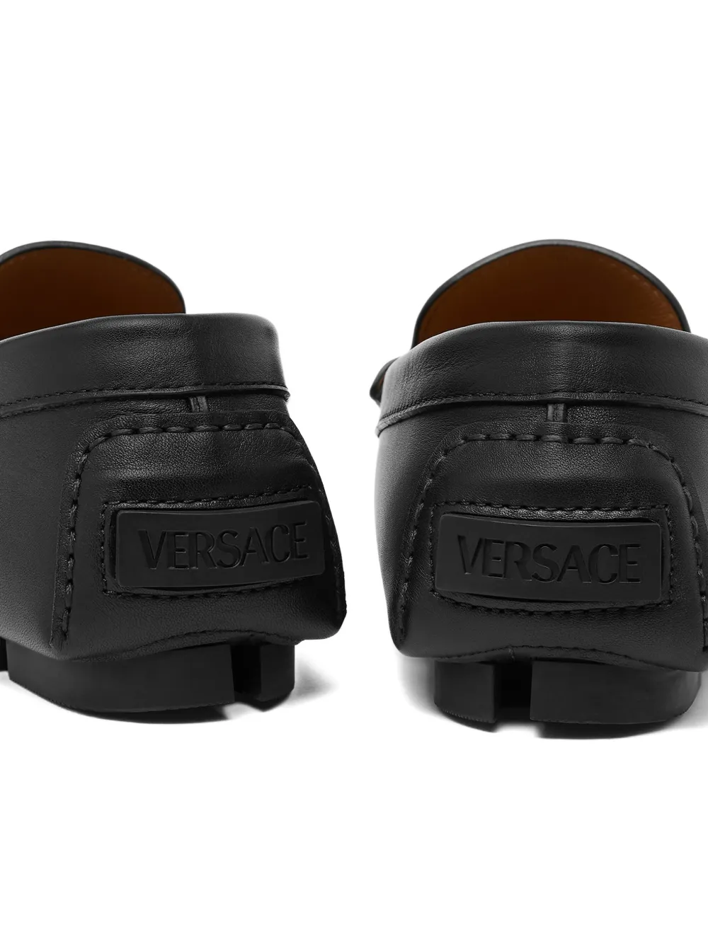 Versace Medusa-plaque leather loafers Black