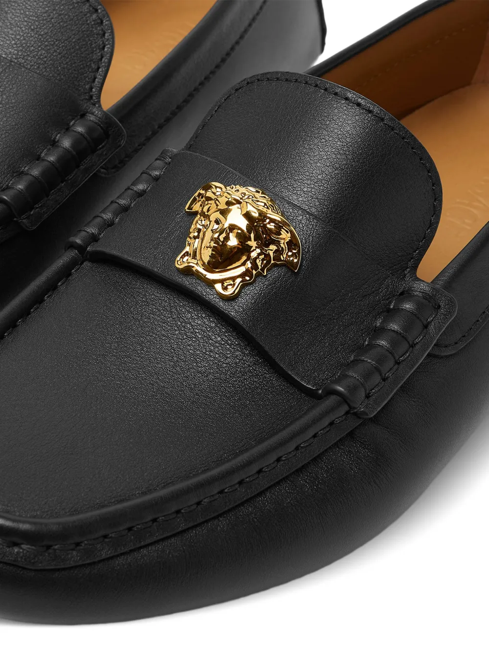 Versace Medusa-plaque leather loafers Black
