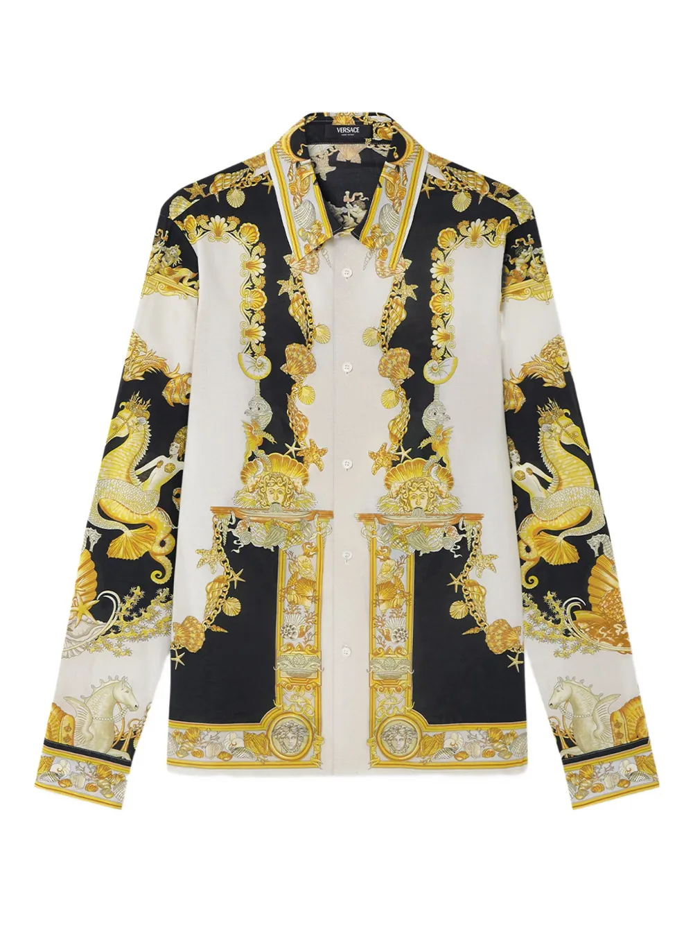 Versace Coral Theatre cotton shirt | Black | Image 1