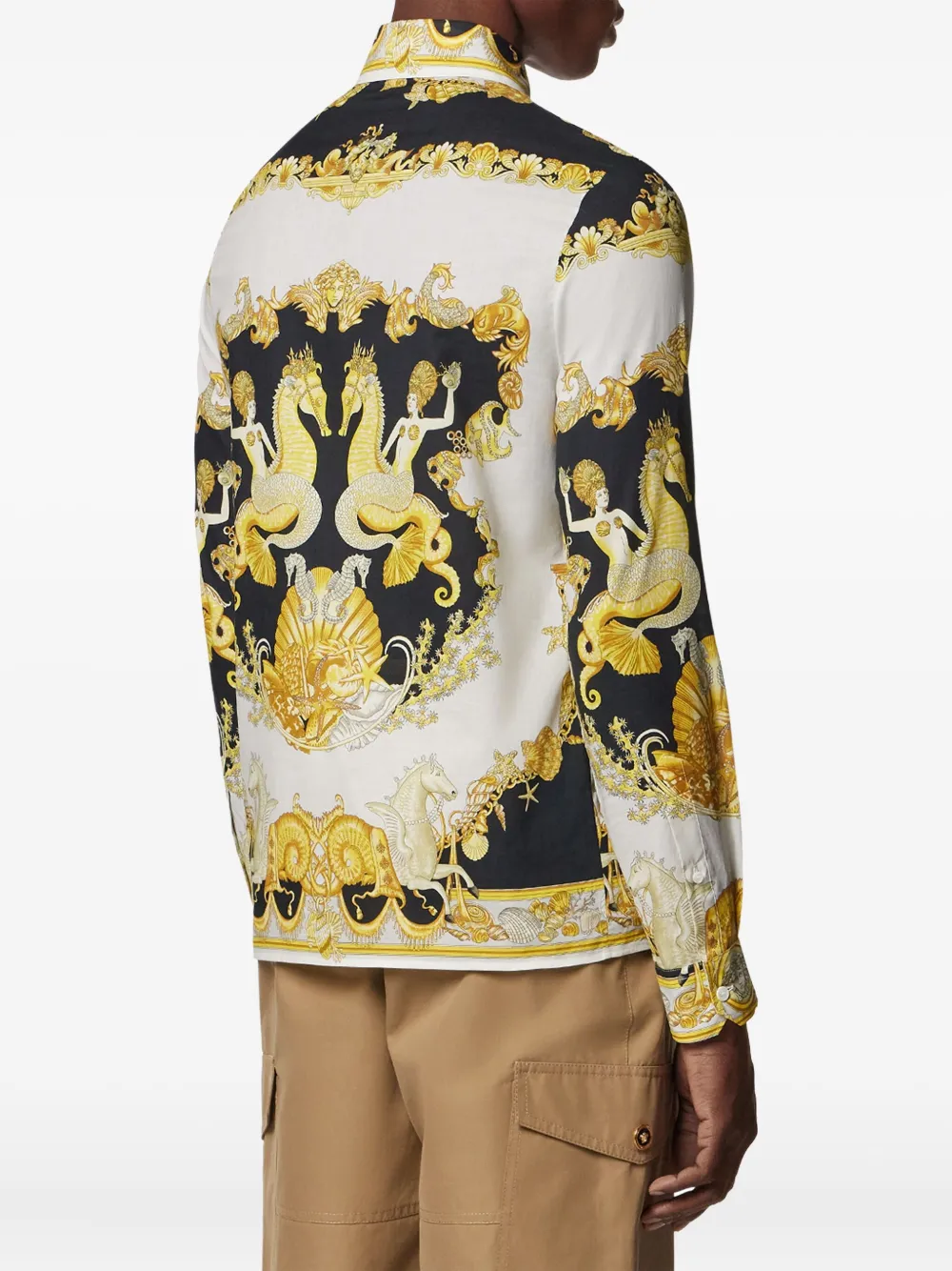 Versace Coral Theatre katoenen overhemd Zwart