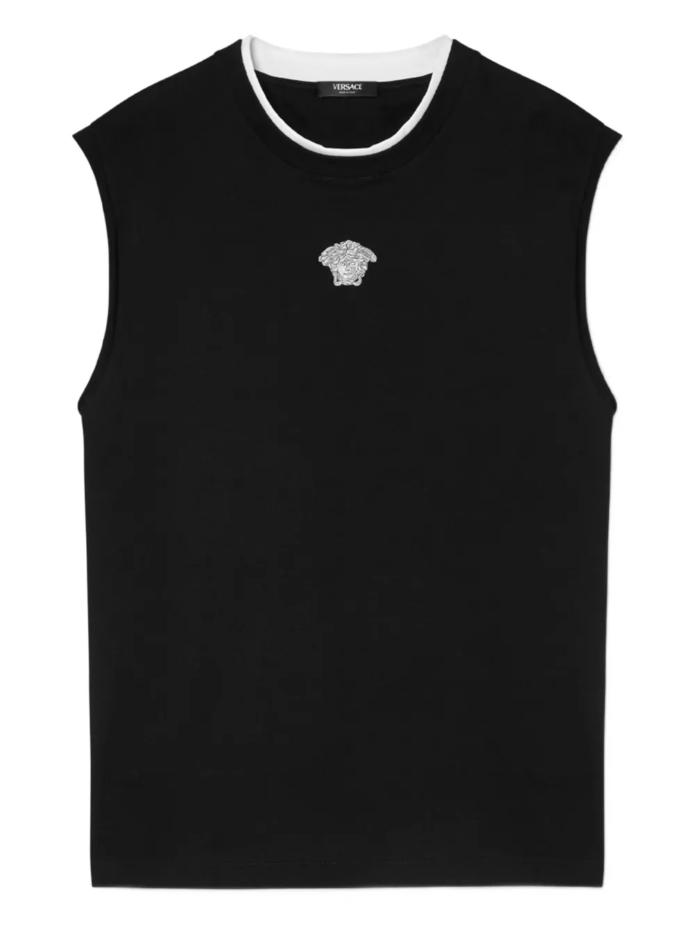 Versace Medusa-embroidered tank top | Black | Image 1