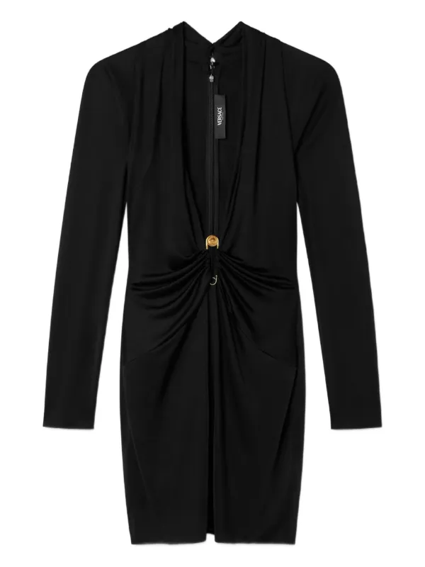 slim fit dress slacks Versace // Versus Black & Gold Safety Pin Dress – VSP Consignment