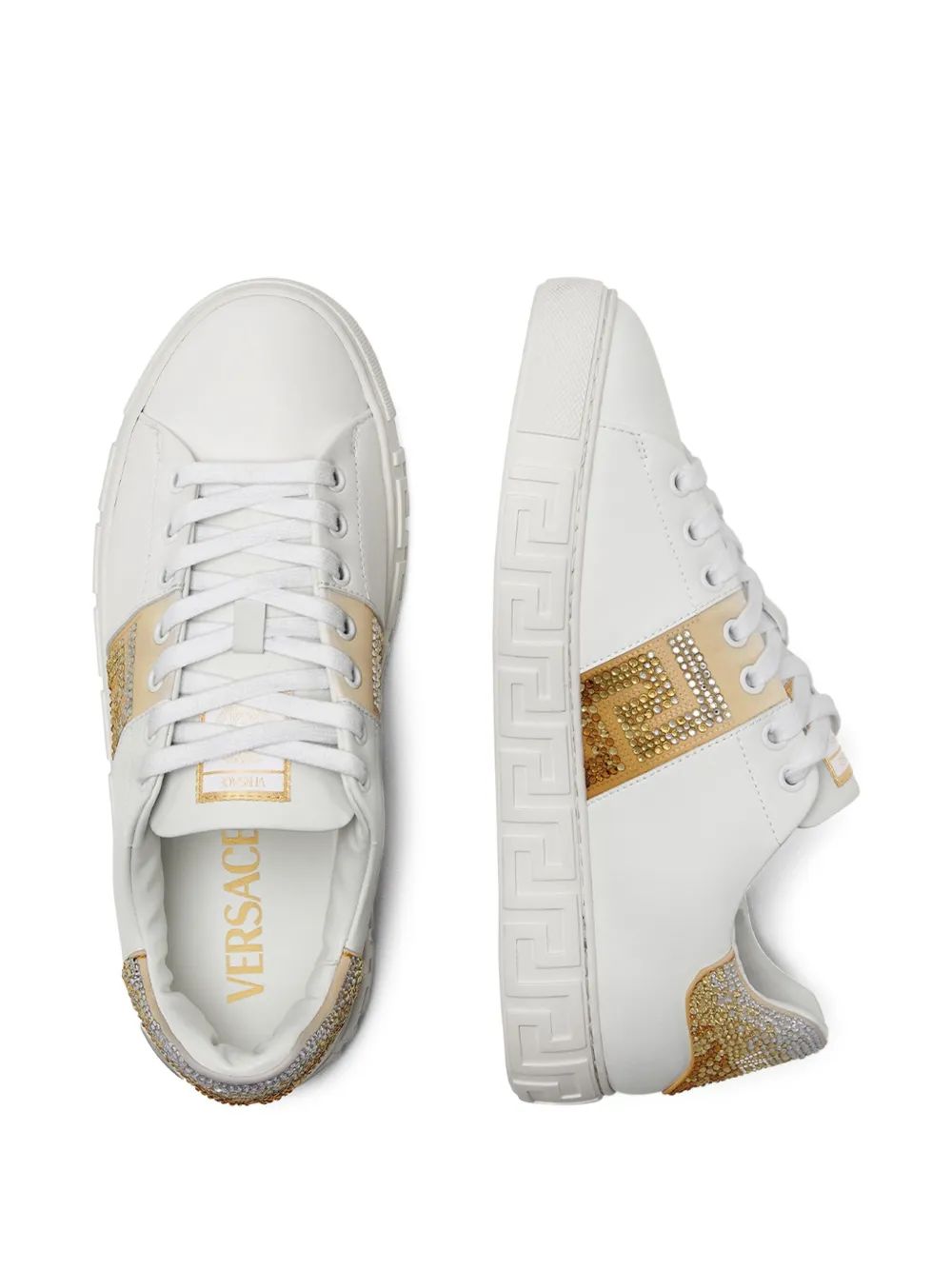 Versace Crystal Greca sneakers White