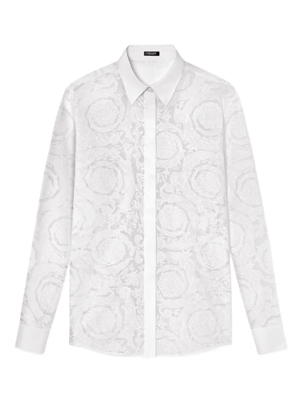 Versace Button-up blouse met Barocco-jacquard Wit