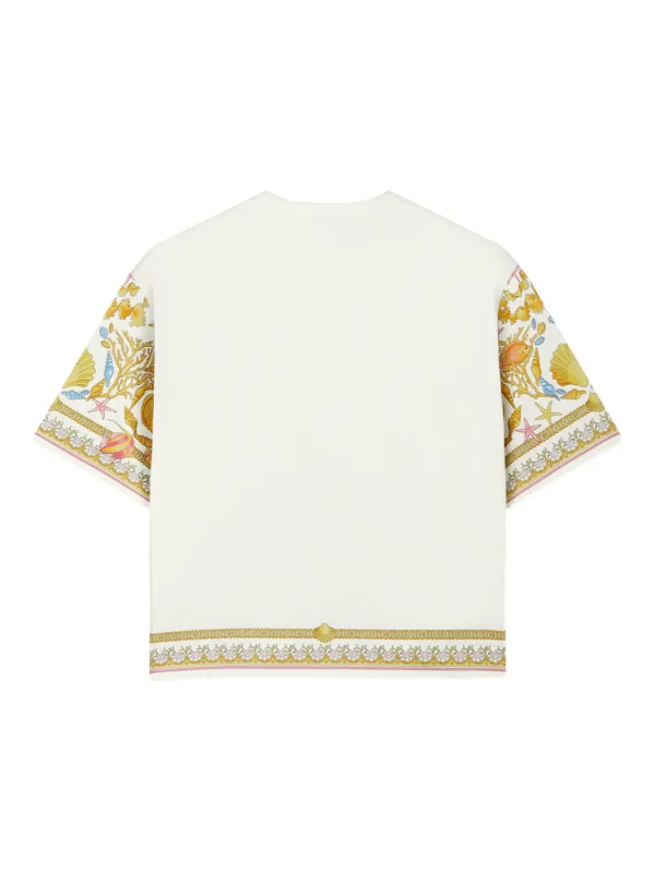 Versace Underwater Barocco Crop T-shirt | White | FARFETCH