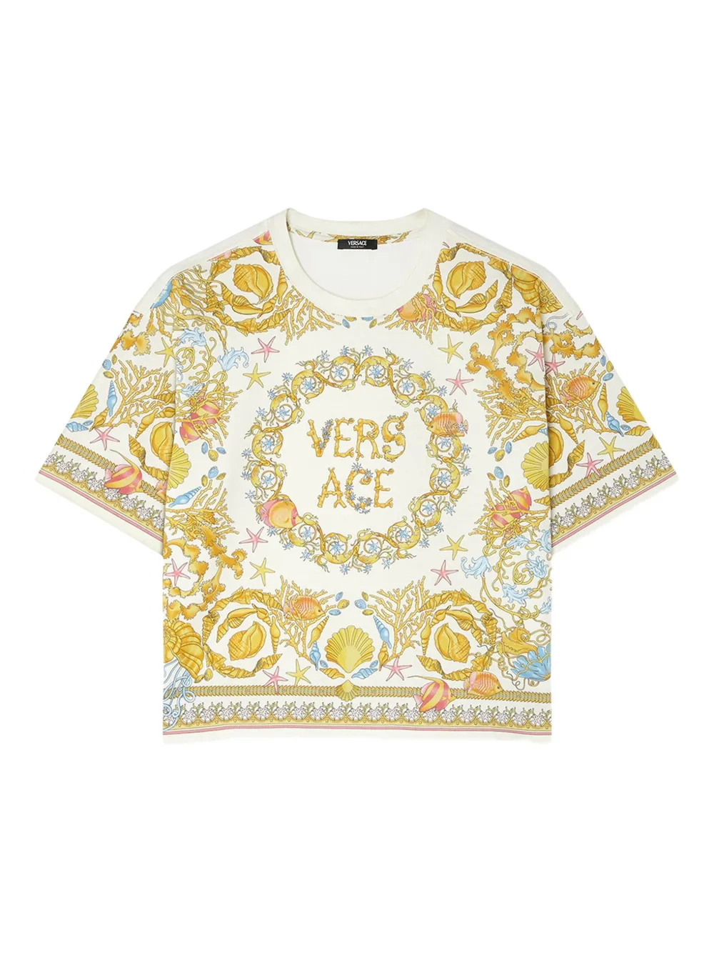 Versace Underwater Barocco Crop T-shirt