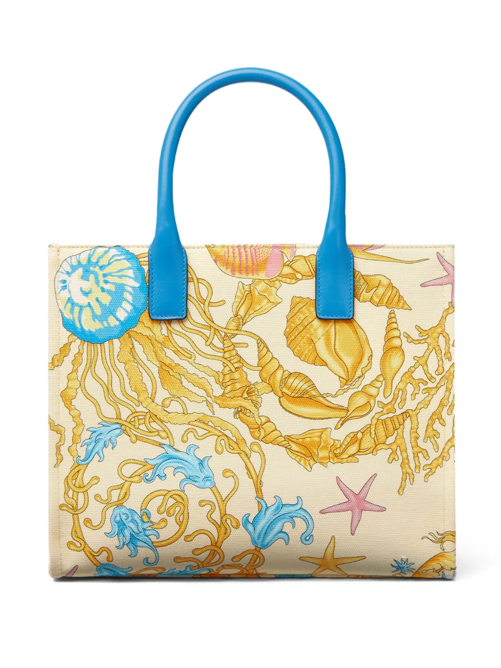 Versace Underwater Barocco canvas shopper Beige