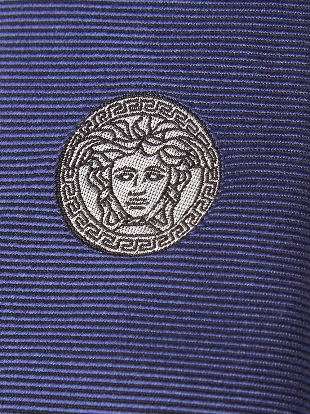 Versace Stropdas met Medusa-borduurwerk Blauw