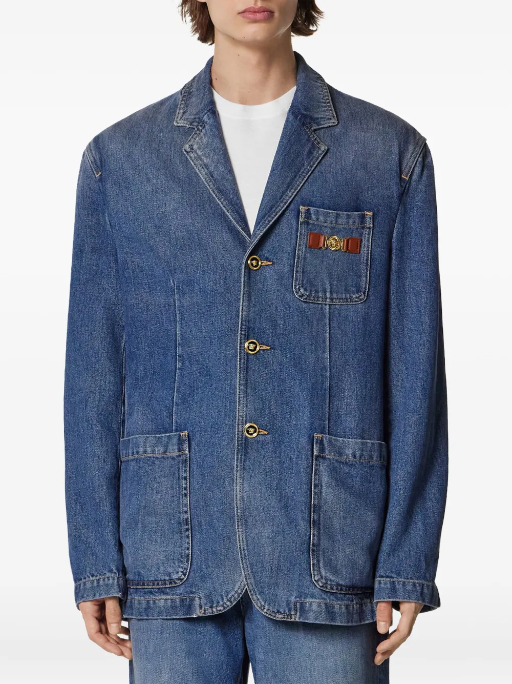 Versace Medusa Biggie denim jack Blauw