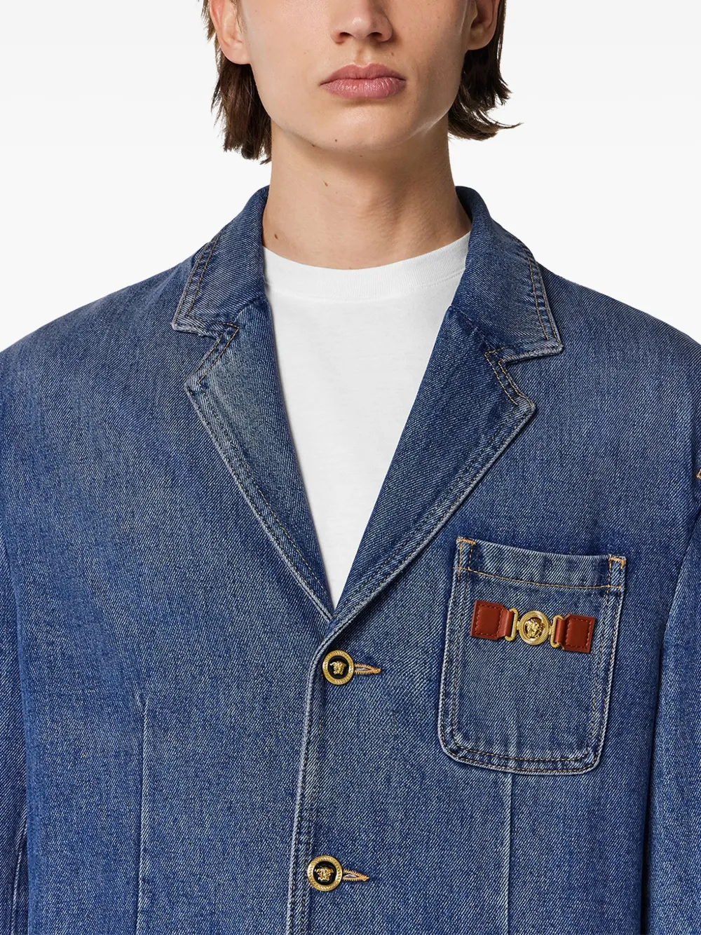 Versace Medusa Biggie denim jack Blauw